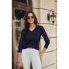 image:imageGRACE KARIN Long Sleeve V Neck Sweaters for Women Lightweight Knitted Tops Fall Fashion Clothing Business Casual OutfitsNavy Blue