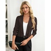 image:imageGRACE KARIN Womens Cropped Sweater Blazer Lightweight Cardigans Dressy Bolero Shrug Blazers for Women Business CasualChocolate Brown