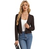 image:imageGRACE KARIN Womens Cropped Sweater Blazer Lightweight Cardigans Dressy Bolero Shrug Blazers for Women Business CasualChocolate Brown