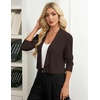image:imageGRACE KARIN Womens Cropped Sweater Blazer Lightweight Cardigans Dressy Bolero Shrug Blazers for Women Business CasualChocolate Brown