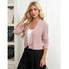 image:imageGRACE KARIN Womens Cropped Sweater Blazer Lightweight Cardigans Dressy Bolero Shrug Blazers for Women Business CasualDusty Pink