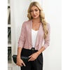 image:imageGRACE KARIN Womens Cropped Sweater Blazer Lightweight Cardigans Dressy Bolero Shrug Blazers for Women Business CasualDusty Pink