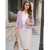 image:imageGRACE KARIN Womens Cropped Sweater Blazer Lightweight Cardigans Dressy Bolero Shrug Blazers for Women Business CasualLight Lilac Purple