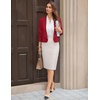 image:imageGRACE KARIN Womens Cropped Sweater Blazer Lightweight Cardigans Dressy Bolero Shrug Blazers for Women Business CasualRed