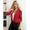 image:imageGRACE KARIN Womens Cropped Sweater Blazer Lightweight Cardigans Dressy Bolero Shrug Blazers for Women Business CasualRed