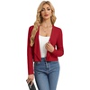 image:imageGRACE KARIN Womens Cropped Sweater Blazer Lightweight Cardigans Dressy Bolero Shrug Blazers for Women Business CasualRed