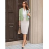 image:imageGRACE KARIN Womens Cropped Sweater Blazer Lightweight Cardigans Dressy Bolero Shrug Blazers for Women Business CasualSage Green