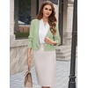 image:imageGRACE KARIN Womens Cropped Sweater Blazer Lightweight Cardigans Dressy Bolero Shrug Blazers for Women Business CasualSage Green