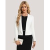 image:imageGRACE KARIN Womens Cropped Sweater Blazer Lightweight Cardigans Dressy Bolero Shrug Blazers for Women Business CasualWhite