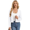 image:imageGRACE KARIN Womens Cropped Sweater Blazer Lightweight Cardigans Dressy Bolero Shrug Blazers for Women Business CasualWhite