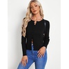 image:imageGRACE KARIN Womens Lightweight Cardigan Sweaters Cropped Button Up Scalloped Fall Outfits for Women 2026Black