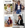 image:imageGRACE KARIN Womens Lightweight Cardigan Sweaters Cropped Button Up Scalloped Fall Outfits for Women 2026Black