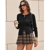 image:imageGRACE KARIN Womens Lightweight Cardigan Sweaters Cropped Button Up Scalloped Fall Outfits for Women 2026Black