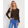 image:imageGRACE KARIN Womens Lightweight Cardigan Sweaters Cropped Button Up Scalloped Fall Outfits for Women 2026Chocolate Brown