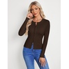 image:imageGRACE KARIN Womens Lightweight Cardigan Sweaters Cropped Button Up Scalloped Fall Outfits for Women 2026Chocolate Brown