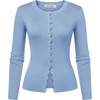 image:imageGRACE KARIN Womens Lightweight Cardigan Sweaters Cropped Button Up Scalloped Fall Outfits for Women 2026Light Blue