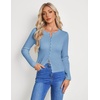 image:imageGRACE KARIN Womens Lightweight Cardigan Sweaters Cropped Button Up Scalloped Fall Outfits for Women 2026Light Blue