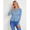 image:imageGRACE KARIN Womens Lightweight Cardigan Sweaters Cropped Button Up Scalloped Fall Outfits for Women 2026Light Blue