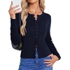 image:imageGRACE KARIN Womens Lightweight Cardigan Sweaters Cropped Button Up Scalloped Fall Outfits for Women 2026Navy Blue