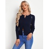 image:imageGRACE KARIN Womens Lightweight Cardigan Sweaters Cropped Button Up Scalloped Fall Outfits for Women 2026Navy Blue