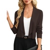 image:imageGRACE KARIN Womens Cropped Sweater Blazer Lightweight Cardigans Dressy Bolero Shrug Blazers for Women Business CasualChocolate Brown