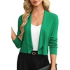 image:imageGRACE KARIN Womens Cropped Sweater Blazer Lightweight Cardigans Dressy Bolero Shrug Blazers for Women Business CasualGreen