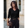 image:imageGRACE KARIN Cashmere Sweaters for Women V Neck Merino Wool Fall SweaterBlack