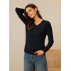 image:imageGRACE KARIN Cashmere Sweaters for Women V Neck Merino Wool Fall SweaterBlack
