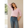 image:imageGRACE KARIN Cashmere Sweaters for Women V Neck Merino Wool Fall SweaterLight Pink