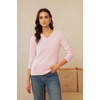 image:imageGRACE KARIN Cashmere Sweaters for Women V Neck Merino Wool Fall SweaterLight Pink