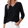 image:imageGRACE KARIN Cashmere Sweaters for Women V Neck Merino Wool Fall SweaterBlack