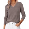 image:imageGRACE KARIN Cashmere Sweaters for Women V Neck Merino Wool Fall SweaterCoffee
