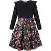 image:imageGRACE KARIN Girls Long Sleeve Dress Floral Fall Winter Church Casual 612YBlack Floral