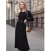 image:imageGRACE KARIN 2026 Womens Long Sleeve Aline Modest Midi DressBlack
