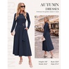 image:imageGRACE KARIN 2026 Womens Long Sleeve Aline Modest Midi DressNavy