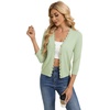image:imageGRACE KARIN Cardigan Sweaters for Women Summer Lightweight 34 Sleeve Bolero Shrugs for Dress Women Fashion Outfits 2026Bean Green