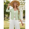 image:imageGRACE KARIN Cardigan Sweaters for Women Summer Lightweight 34 Sleeve Bolero Shrugs for Dress Women Fashion Outfits 2026Bean Green