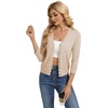 image:imageGRACE KARIN Cardigan Sweaters for Women Summer Lightweight 34 Sleeve Bolero Shrugs for Dress Women Fashion Outfits 2026Beige