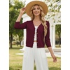image:imageGRACE KARIN Cardigan Sweaters for Women Summer Lightweight 34 Sleeve Bolero Shrugs for Dress Women Fashion Outfits 2026Burgundy