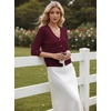 image:imageGRACE KARIN Cardigan Sweaters for Women Summer Lightweight 34 Sleeve Bolero Shrugs for Dress Women Fashion Outfits 2026Burgundy