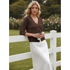 image:imageGRACE KARIN Cardigan Sweaters for Women Summer Lightweight 34 Sleeve Bolero Shrugs for Dress Women Fashion Outfits 2026Chocolate Brown