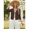 image:imageGRACE KARIN Cardigan Sweaters for Women Summer Lightweight 34 Sleeve Bolero Shrugs for Dress Women Fashion Outfits 2026Chocolate Brown