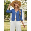image:imageGRACE KARIN Cardigan Sweaters for Women Summer Lightweight 34 Sleeve Bolero Shrugs for Dress Women Fashion Outfits 2026Denim Blue
