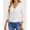 image:imageGRACE KARIN Cardigan Sweaters for Women Summer Lightweight 34 Sleeve Bolero Shrugs for Dress Women Fashion Outfits 2026Ivory