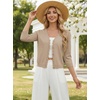 image:imageGRACE KARIN Cardigan Sweaters for Women Summer Lightweight 34 Sleeve Bolero Shrugs for Dress Women Fashion Outfits 2026Khaki