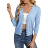 image:imageGRACE KARIN Cardigan Sweaters for Women Summer Lightweight 34 Sleeve Bolero Shrugs for Dress Women Fashion Outfits 2026Light Blue