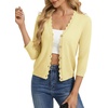 image:imageGRACE KARIN Cardigan Sweaters for Women Summer Lightweight 34 Sleeve Bolero Shrugs for Dress Women Fashion Outfits 2026Light Yellow
