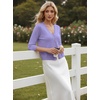 image:imageGRACE KARIN Cardigan Sweaters for Women Summer Lightweight 34 Sleeve Bolero Shrugs for Dress Women Fashion Outfits 2026Purple