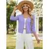 image:imageGRACE KARIN Cardigan Sweaters for Women Summer Lightweight 34 Sleeve Bolero Shrugs for Dress Women Fashion Outfits 2026Purple