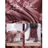 image:imageGRACE KARIN Women Boho Mesh Blouses Dressy Casual Cowl Neck Going Out TopsBurgundy